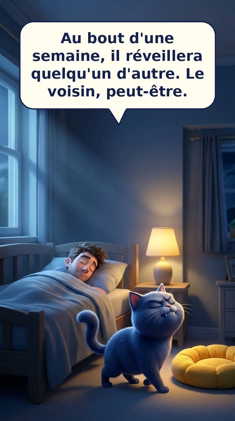 Au bout d'une semaine, il réveillera quelqu'un d'autre. Le voisin, peut-être.